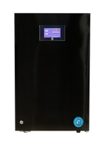 Matte black Cool Cure C used for drying , curing and storing cannabis. Digital display built into door and badge on the bottom right of the door