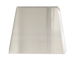 Rectangular metal sheet with holes on a white background