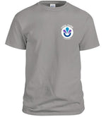 Front of gray t-shirt with Cannatrol Cool Cure logo on chest against a white background