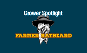 Grower spotlight text with Farmer Hatbeard picture and Farmer Hatbeard wording overlay