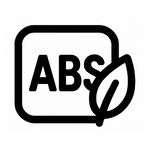 ABS logo with a leaf symbol on a white background