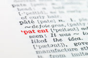 Dictionary page with the word 'patent' highlighted in red.