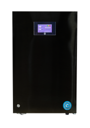 Matte black Cool Cure C used for drying , curing and storing cannabis. Digital display built into door and badge on the bottom right of the door