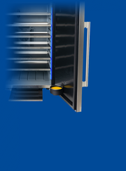 Cool Cure with open door on a blue background