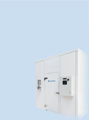 DC unit on light blue background