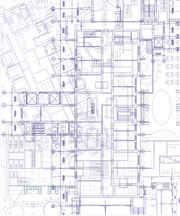 Detailed architectural blueprint of a building layout