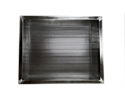 Metallic tray with textured surface on a white background